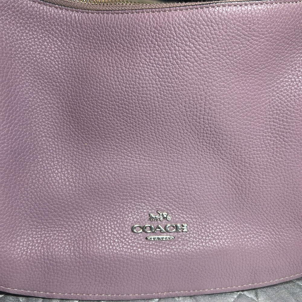 Coach Lilac Purple Pebbled Leather Shoulder Bag - Picture 9 of 10